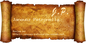 Janousz Petronella névjegykártya